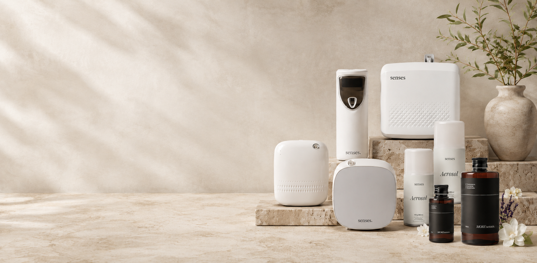 Linha de equipamentos e fragrâncias Senses